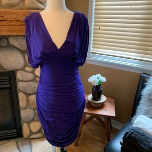 BCBGMAXAZRIA Rouched Regal Blue Dress (NWT)